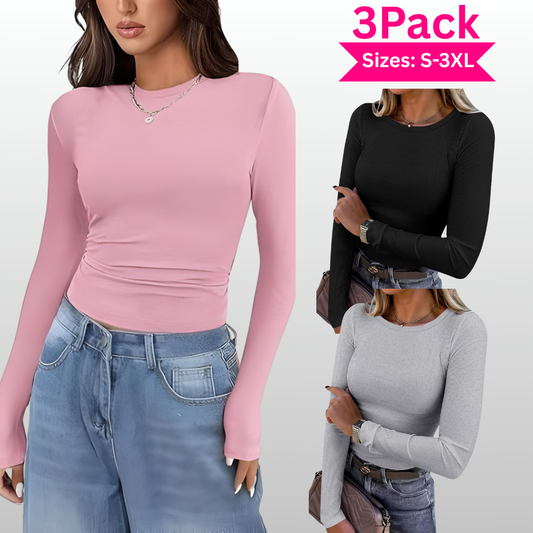 KARIN™ - Basic Comfortable Ribbed Crewneck Shirt