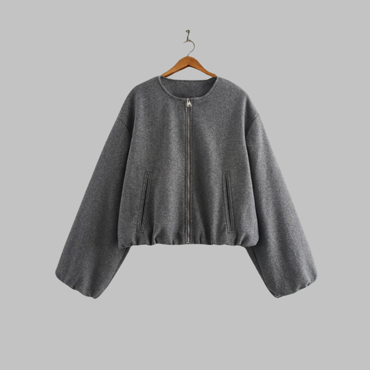 OVALIE™ - Chic Long Sleeve Zipper Crop Top Jacket