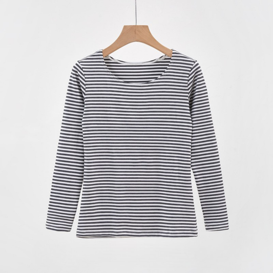 EVANTHIA™ - Casual Striped Slim-Fit Long Sleeve Top