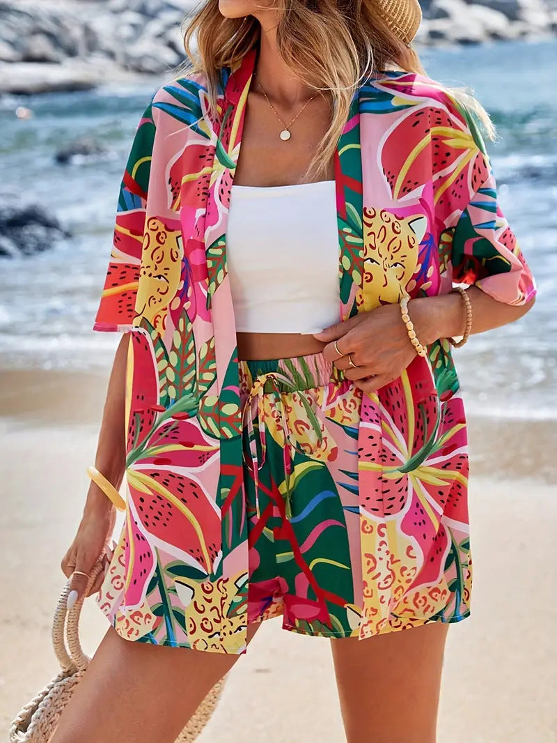 FANNIE™ – Simple Summer Floral Top and Shorts Set