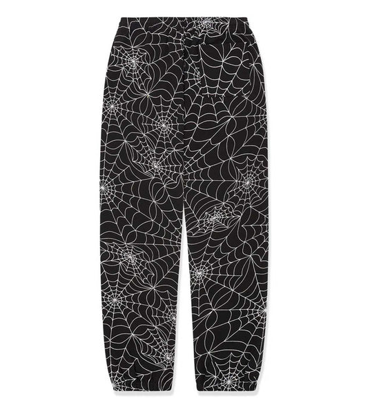 Sp5der Embroidered AOP Sweatpants Black
